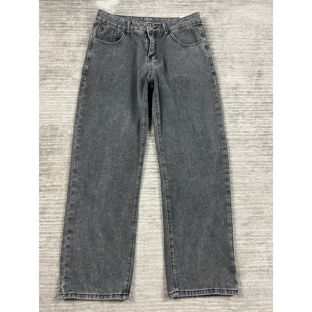 Manfinity Jeans Mens S Grey Acid Wash Straight Leg Streetwear Denim Pants